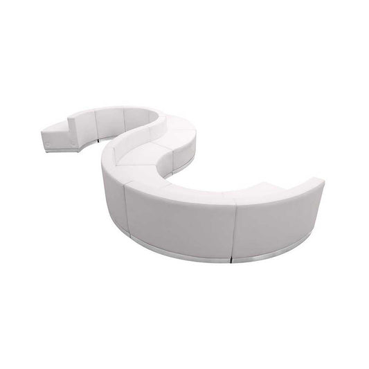 Melrose White LeatherSoft Reception Configuration, 9 Pieces