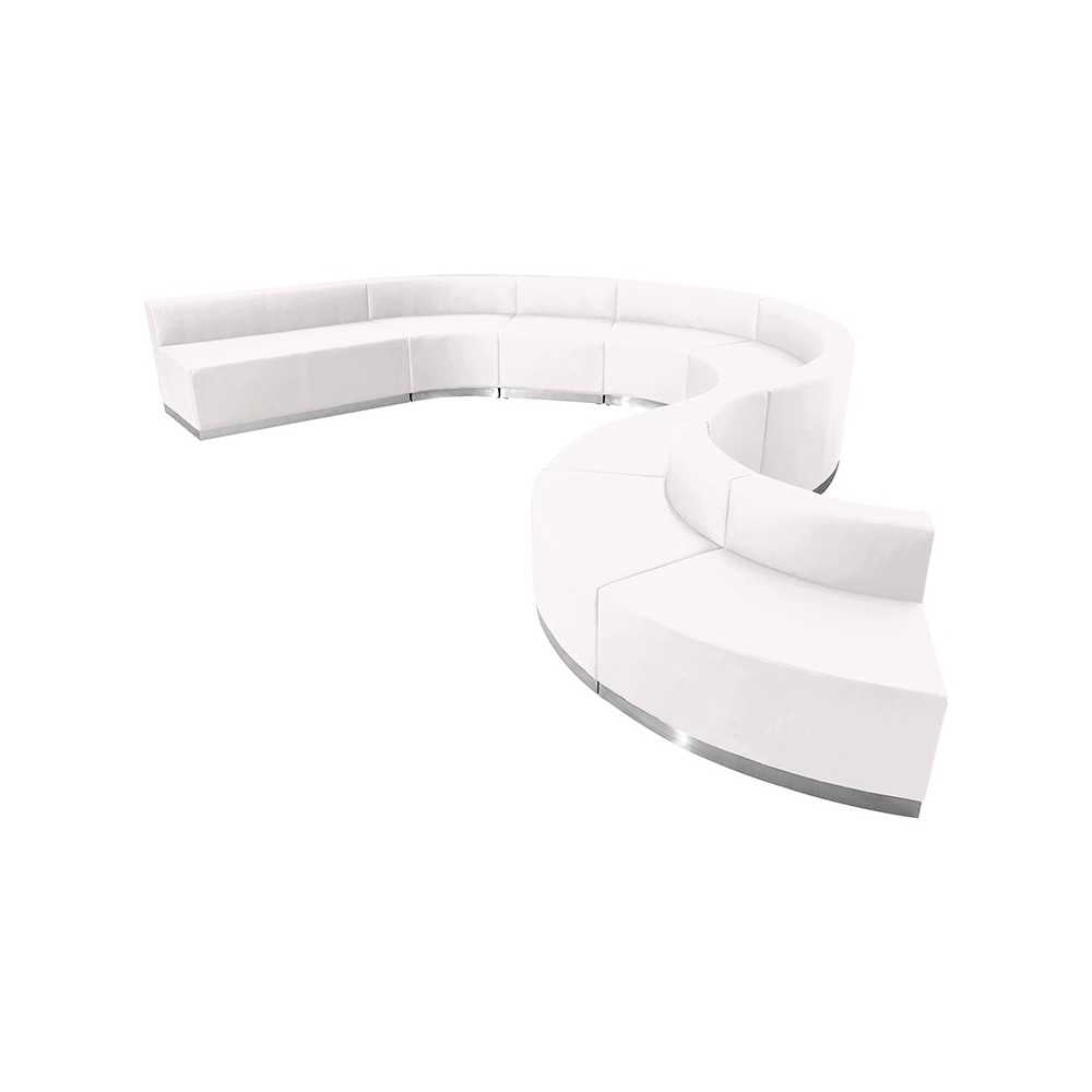 Melrose White LeatherSoft Reception Configuration, 9 Pieces