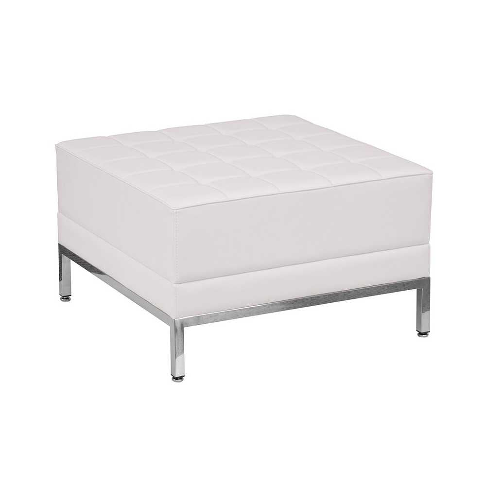 Melrose White LeatherSoft Sofa, Chair & Ottoman Set