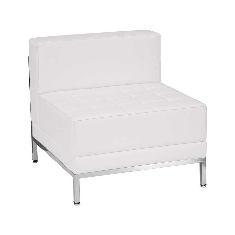 Melrose White LeatherSoft Sofa, Lounge & Ottoman Set, 12 Pieces