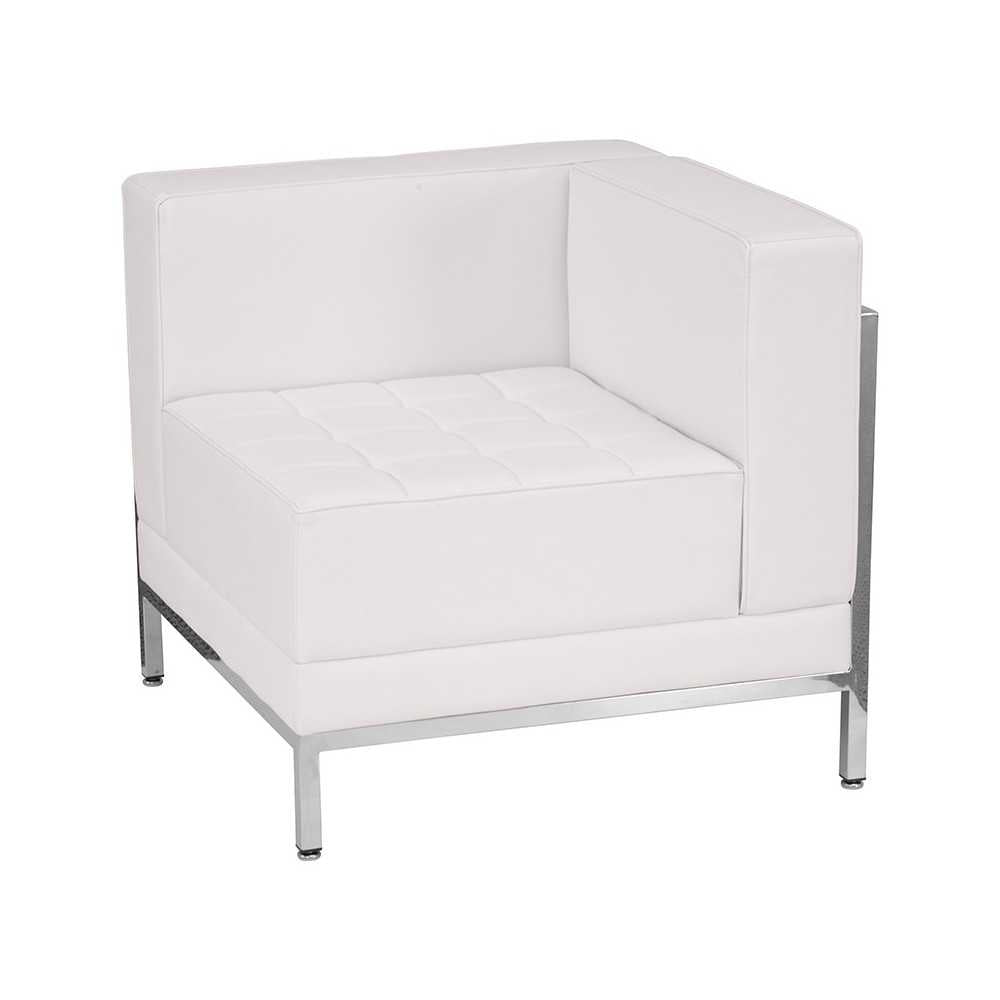 Melrose White LeatherSoft Sofa, Lounge & Ottoman Set, 12 Pieces