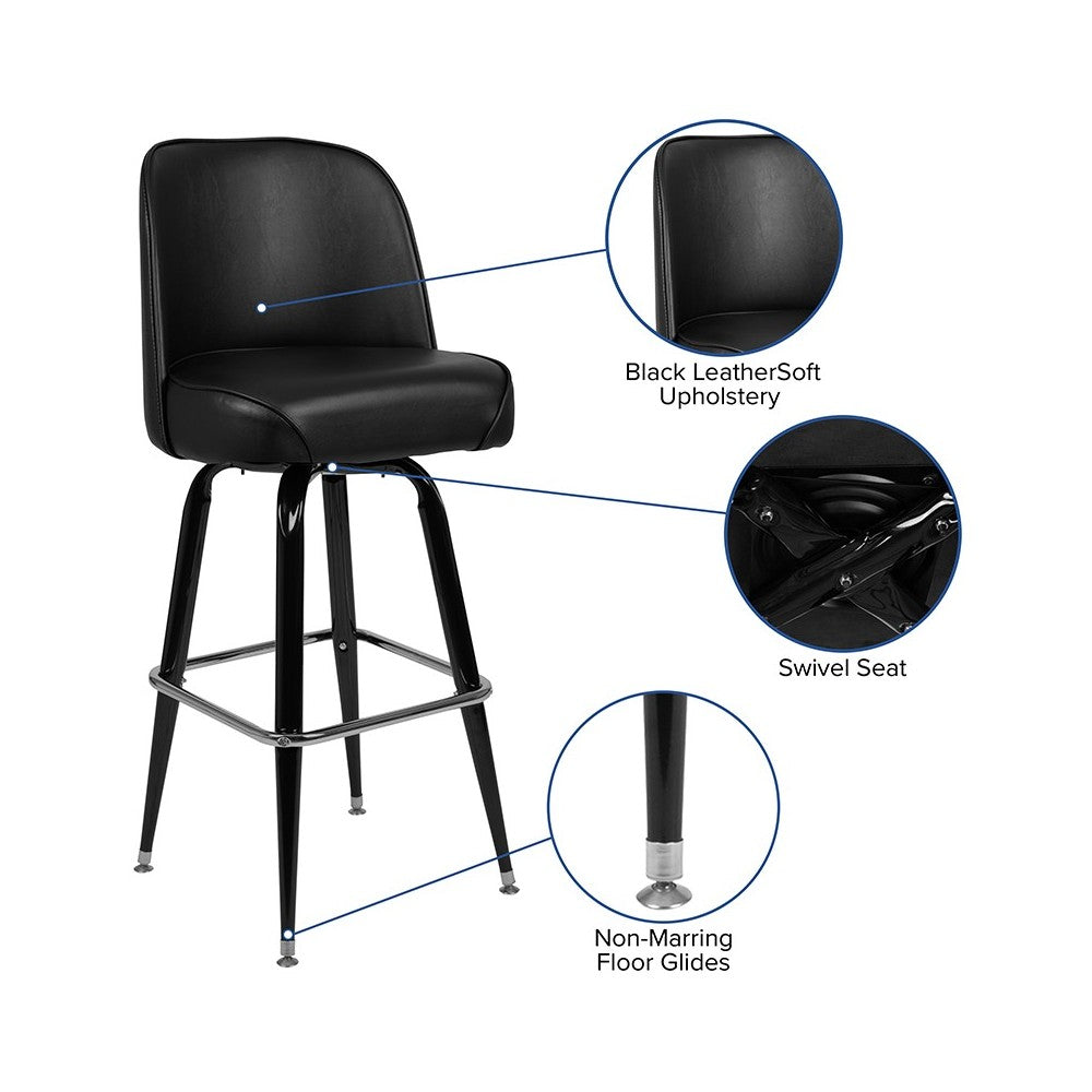 Metal Barstool with Swivel Bucket Seat
