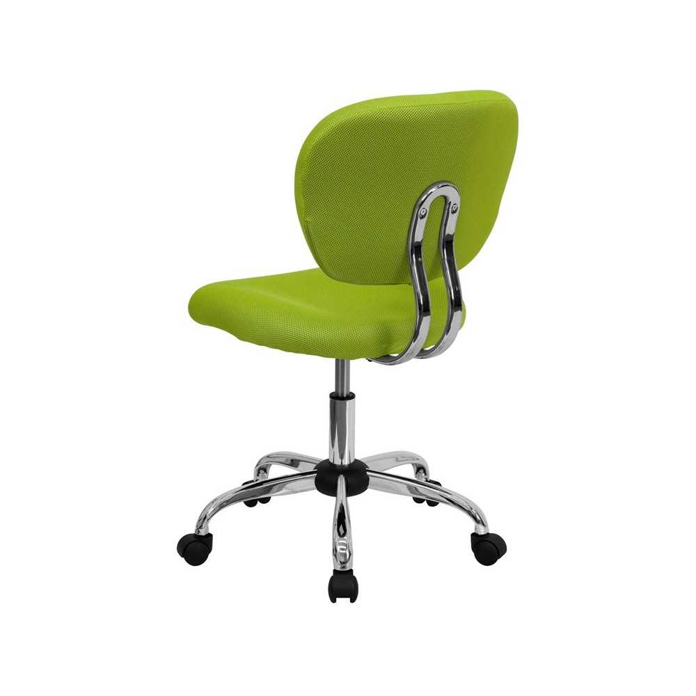 Mid-Back Apple Green Mesh Padded Swivel Task Office Chair with Chrome Base