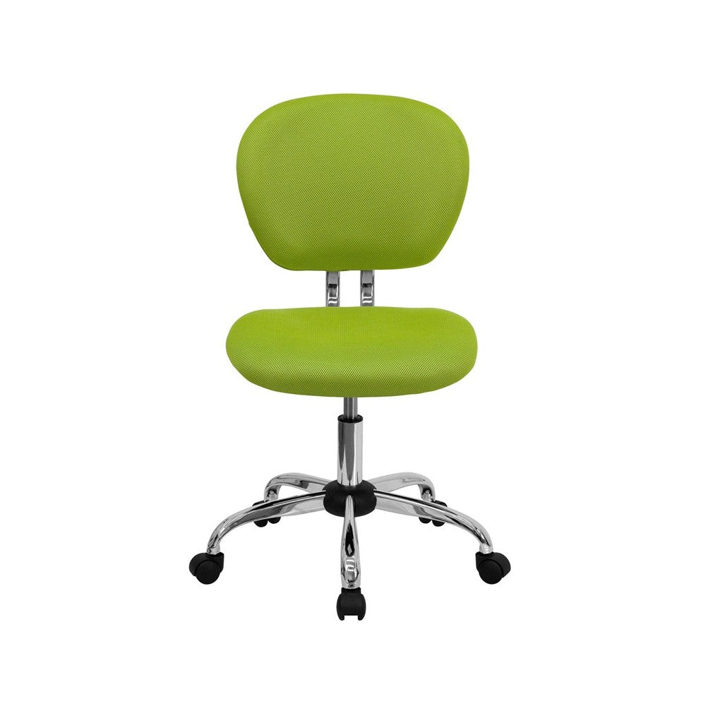 Mid-Back Apple Green Mesh Padded Swivel Task Office Chair with Chrome Base