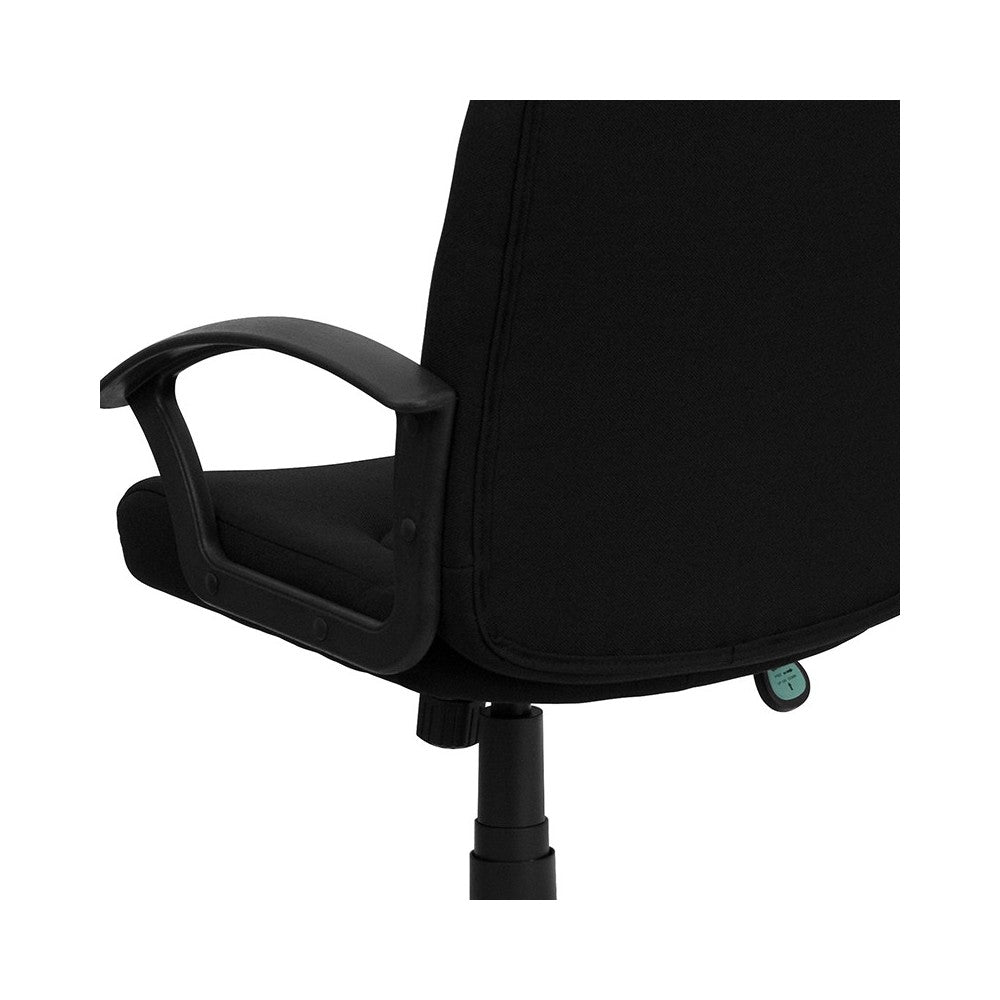 Mid-Back Black Fabric Executive Swivel Office Chair with Nylon Arms