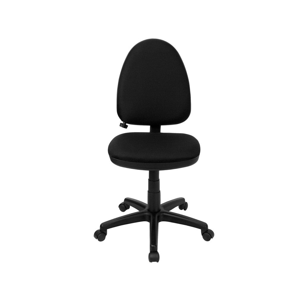 Mid-Back Black Fabric Multifunction Swivel Ergonomic Task Office Chair with Adjustable Lumbar Support