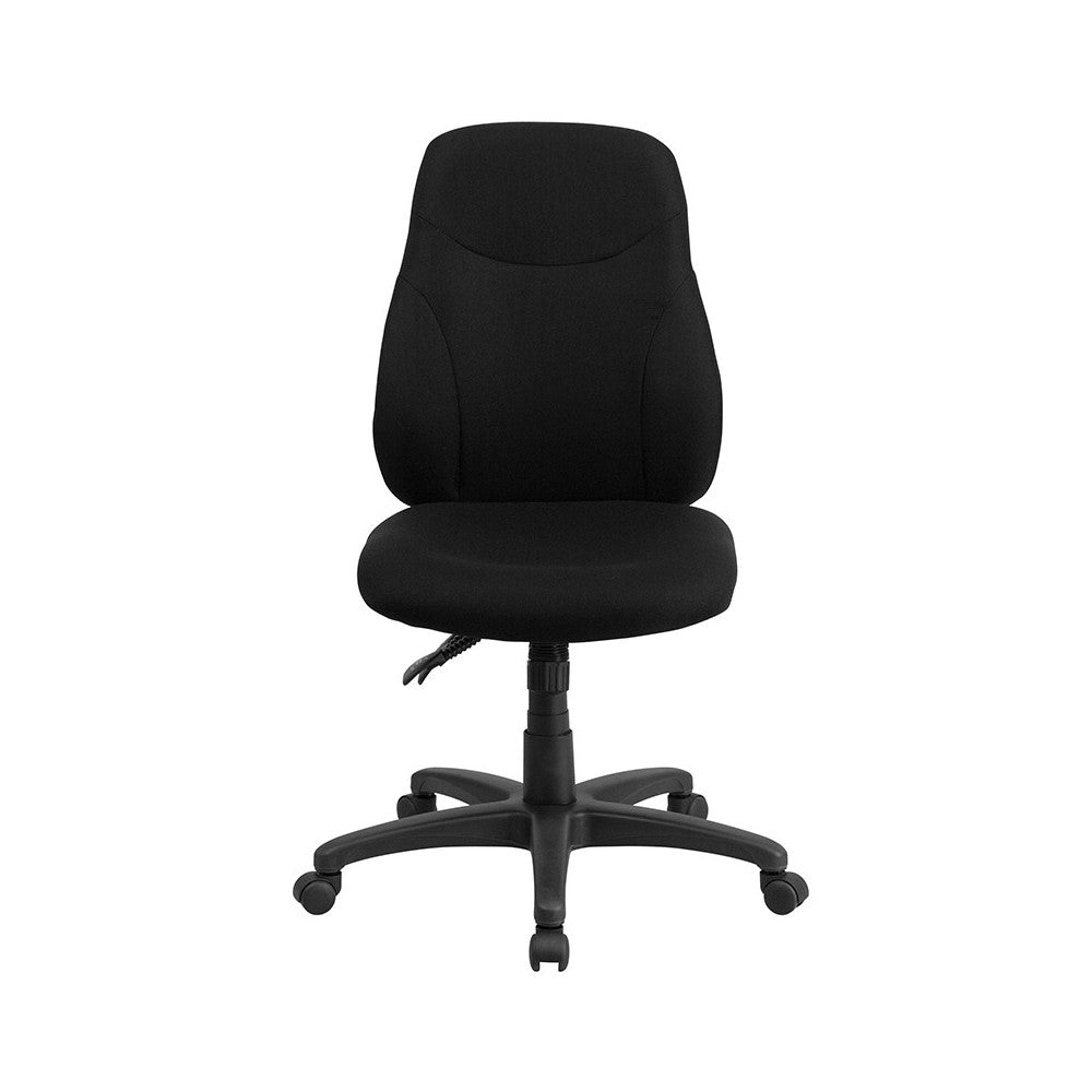Mid-Back Black Fabric Multifunction Swivel Ergonomic Task Office Chair