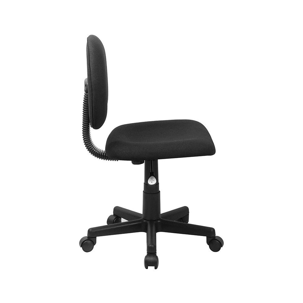 Mid-Back Black Fabric Swivel Task Office Chair