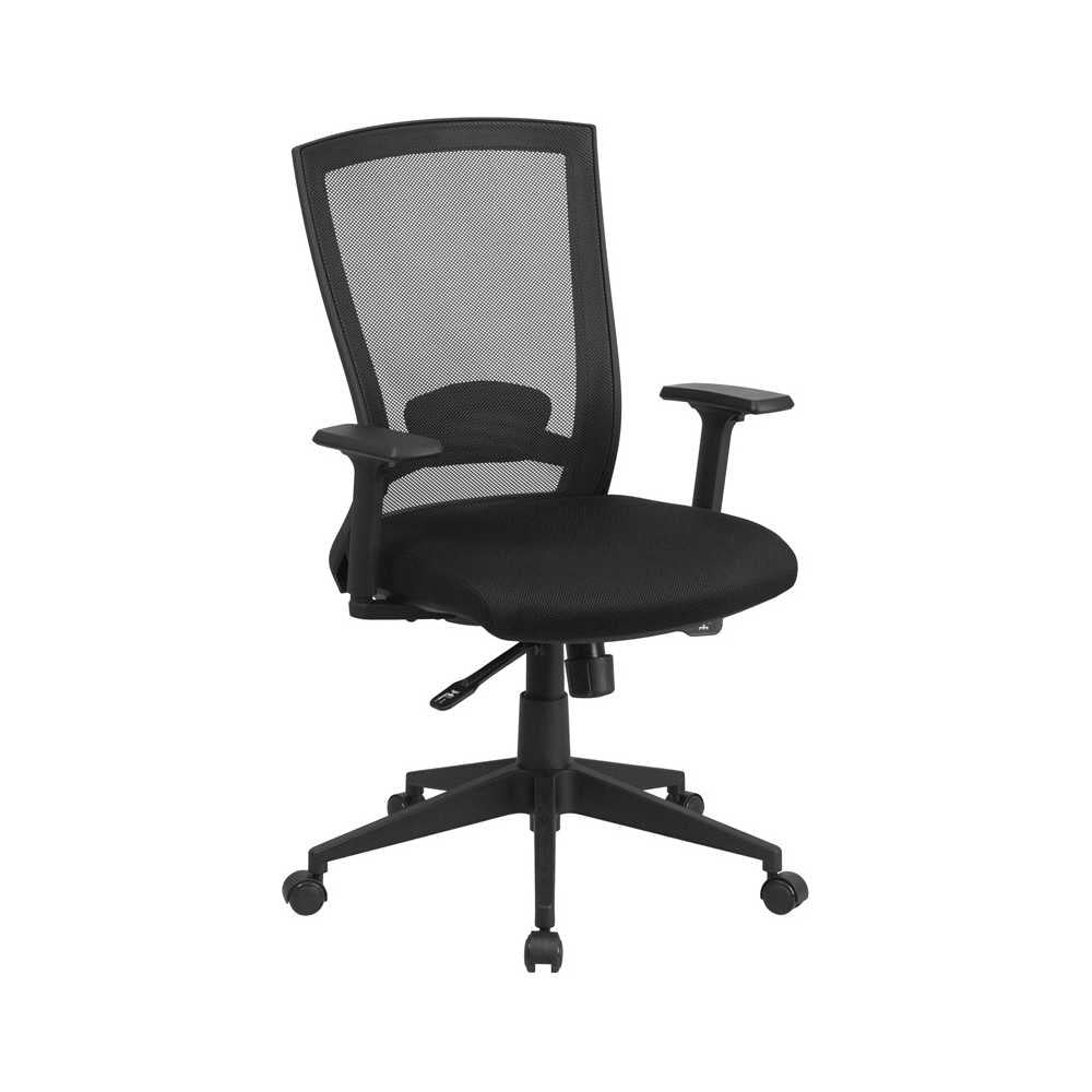 Mid-Back Black Mesh Executive Swivel Ergonomic Office Chair with Back Angle Adjustment and Adjustable Arms