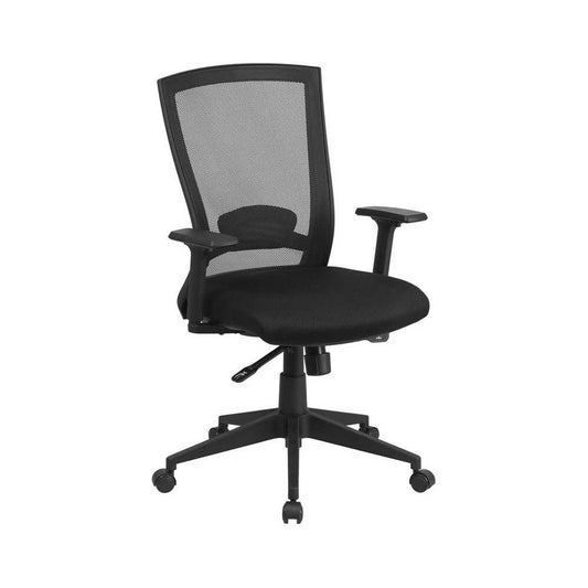 Mid-Back Black Mesh Executive Swivel Ergonomic Office Chair with Back Angle Adjustment and Adjustable Arms