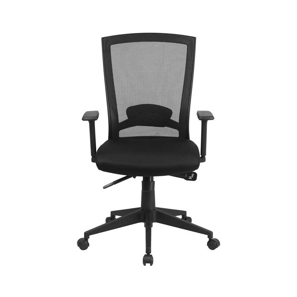Mid-Back Black Mesh Executive Swivel Ergonomic Office Chair with Back Angle Adjustment and Adjustable Arms