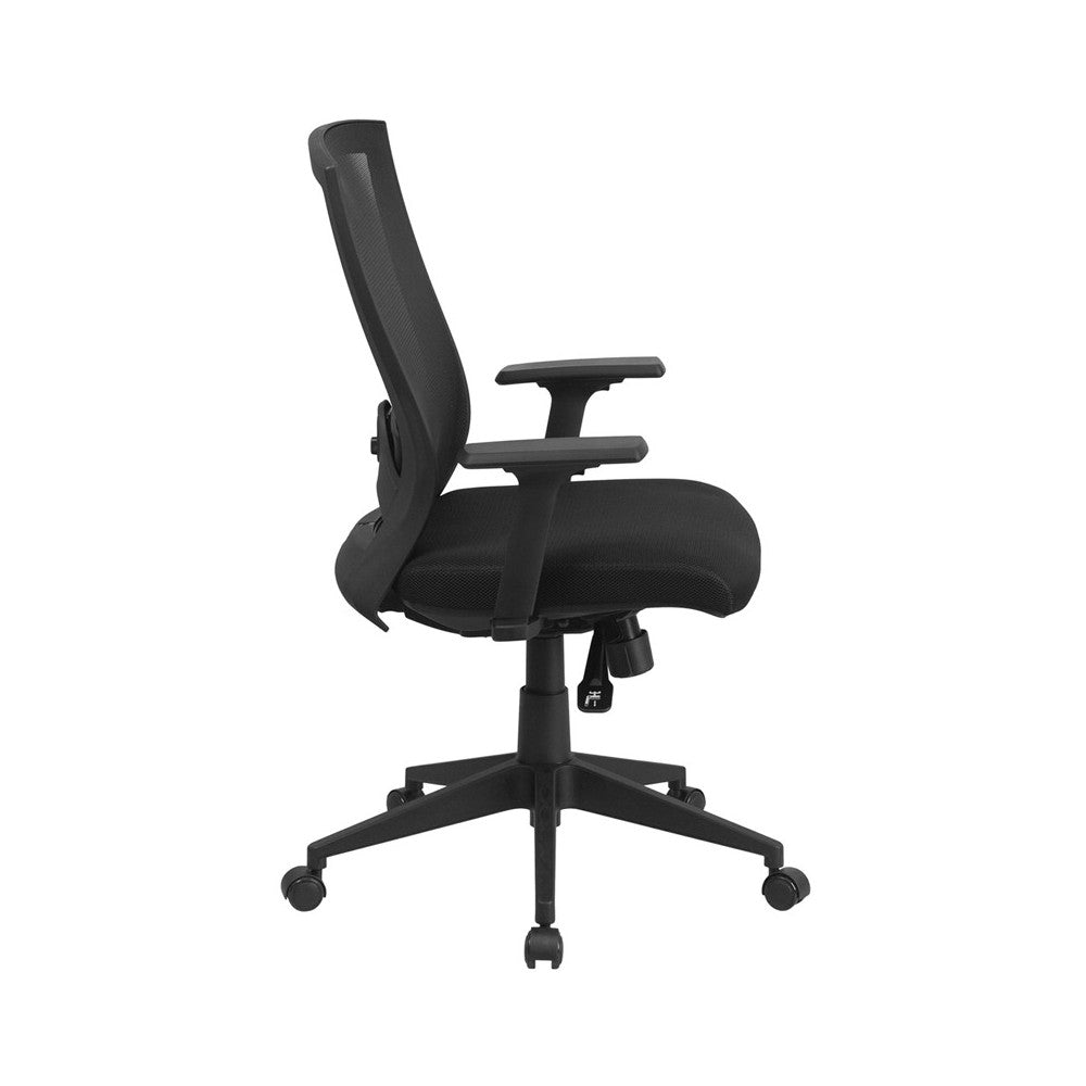 Mid-Back Black Mesh Executive Swivel Ergonomic Office Chair with Back Angle Adjustment and Adjustable Arms
