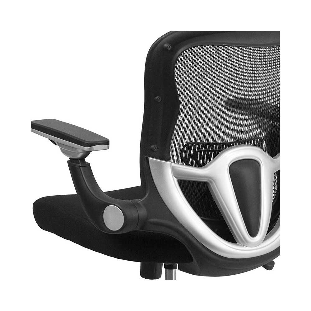 Mid-Back Black Mesh Executive Swivel Ergonomic Office Chair with Height Adjustable Flip-Up Arms