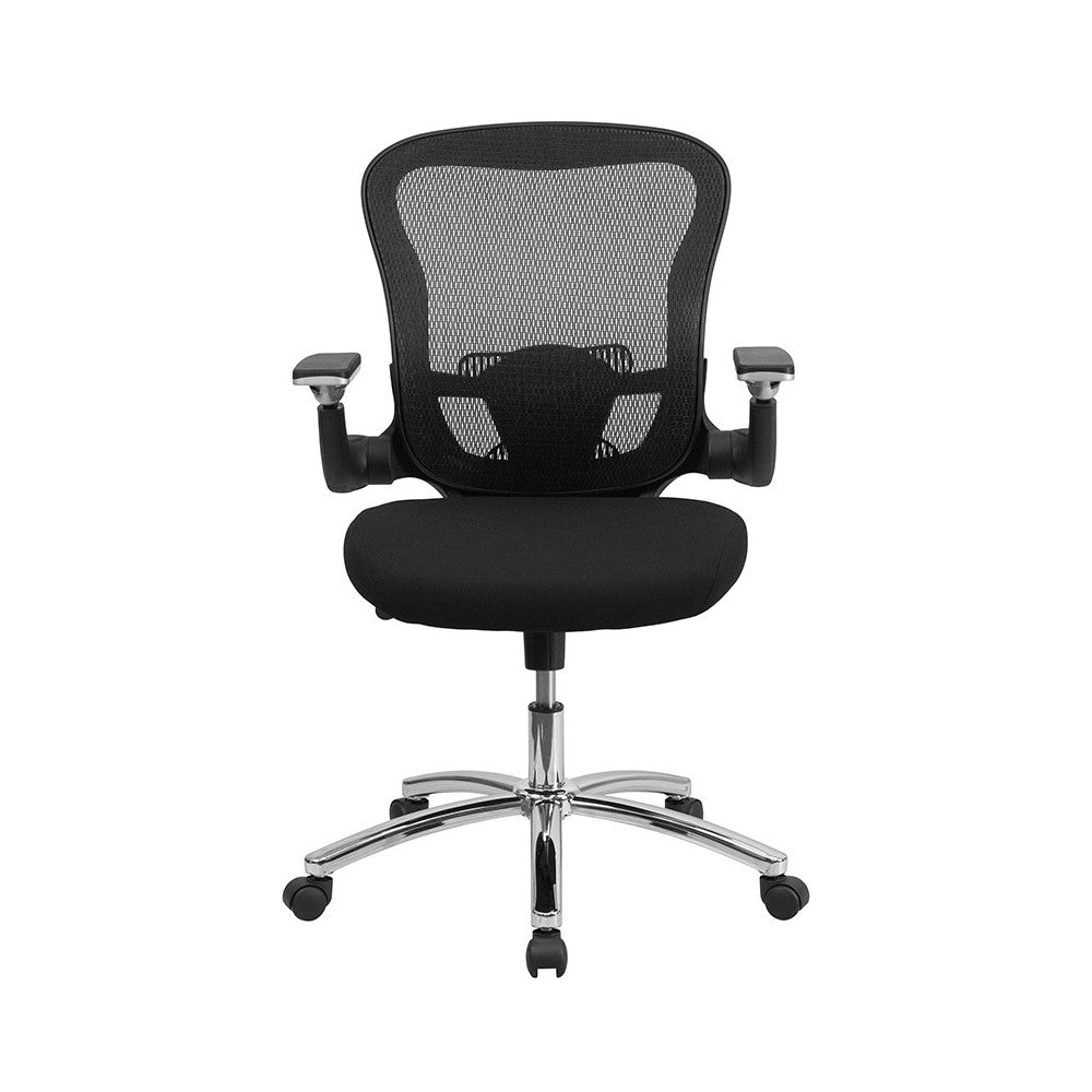 Mid-Back Black Mesh Executive Swivel Ergonomic Office Chair with Height Adjustable Flip-Up Arms
