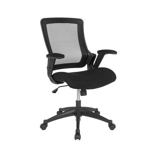 Mid-Back Black Mesh Executive Swivel Office Chair with Molded Foam Seat and Adjustable Arms