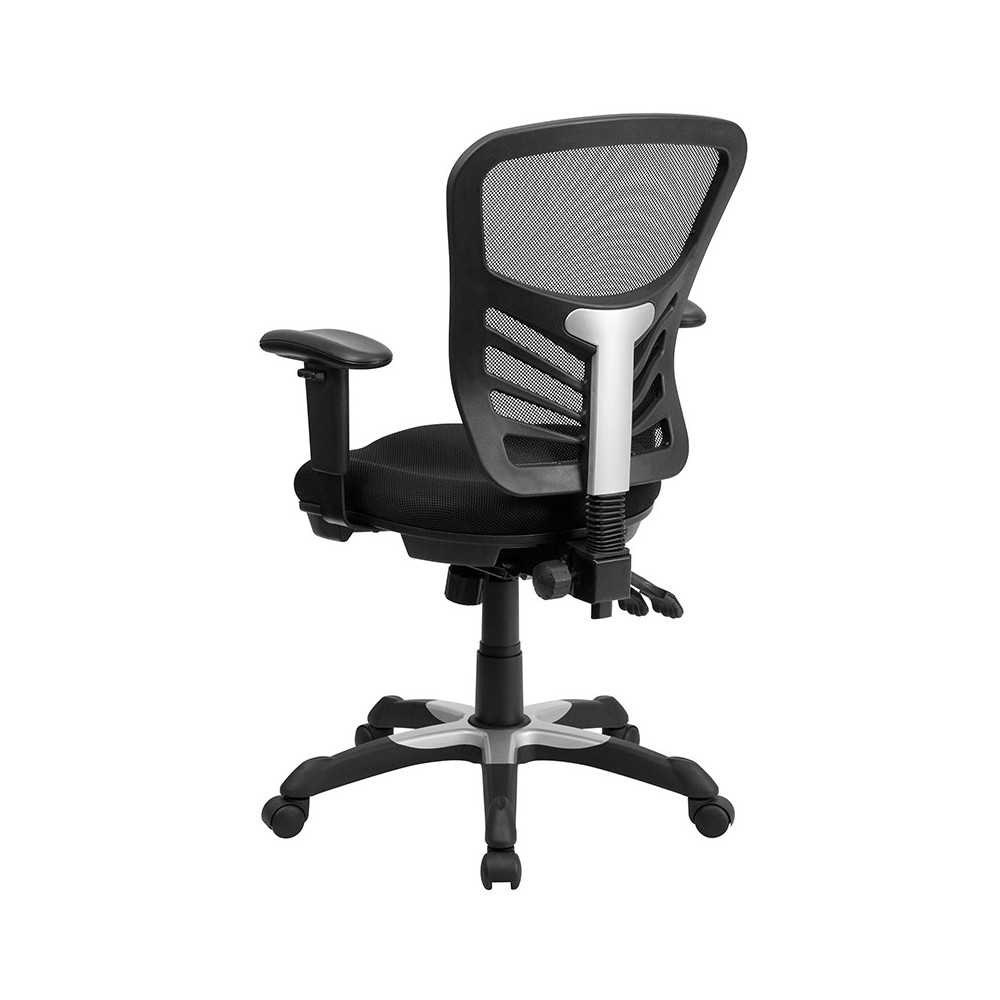 Mid-Back Black Mesh Multifunction Executive Swivel Ergonomic Office Chair with Adjustable Arms