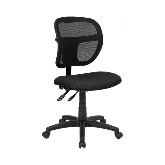 Mid-Back Black Mesh Swivel Task Office Chair with Back Height Adjustment
