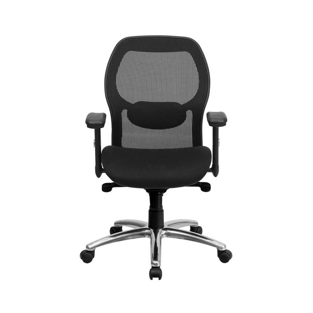 Mid-Back Black Super Mesh Executive Swivel Office Chair with Knee Tilt Control and Adjustable Lumbar & Arms