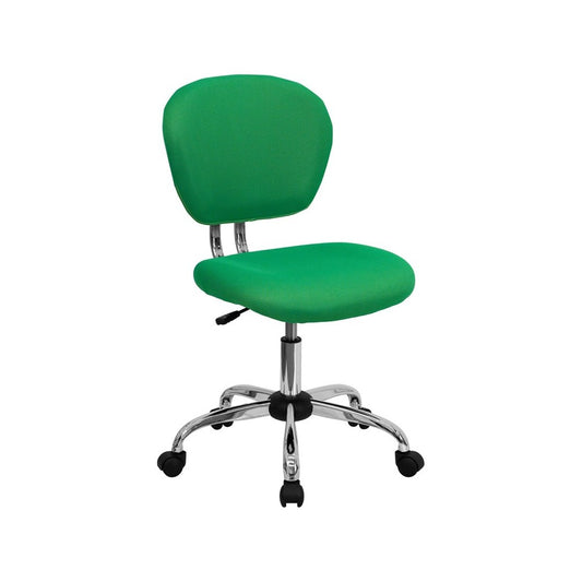 Mid-Back Bright Green Mesh Padded Swivel Task Office Chair with Chrome Base