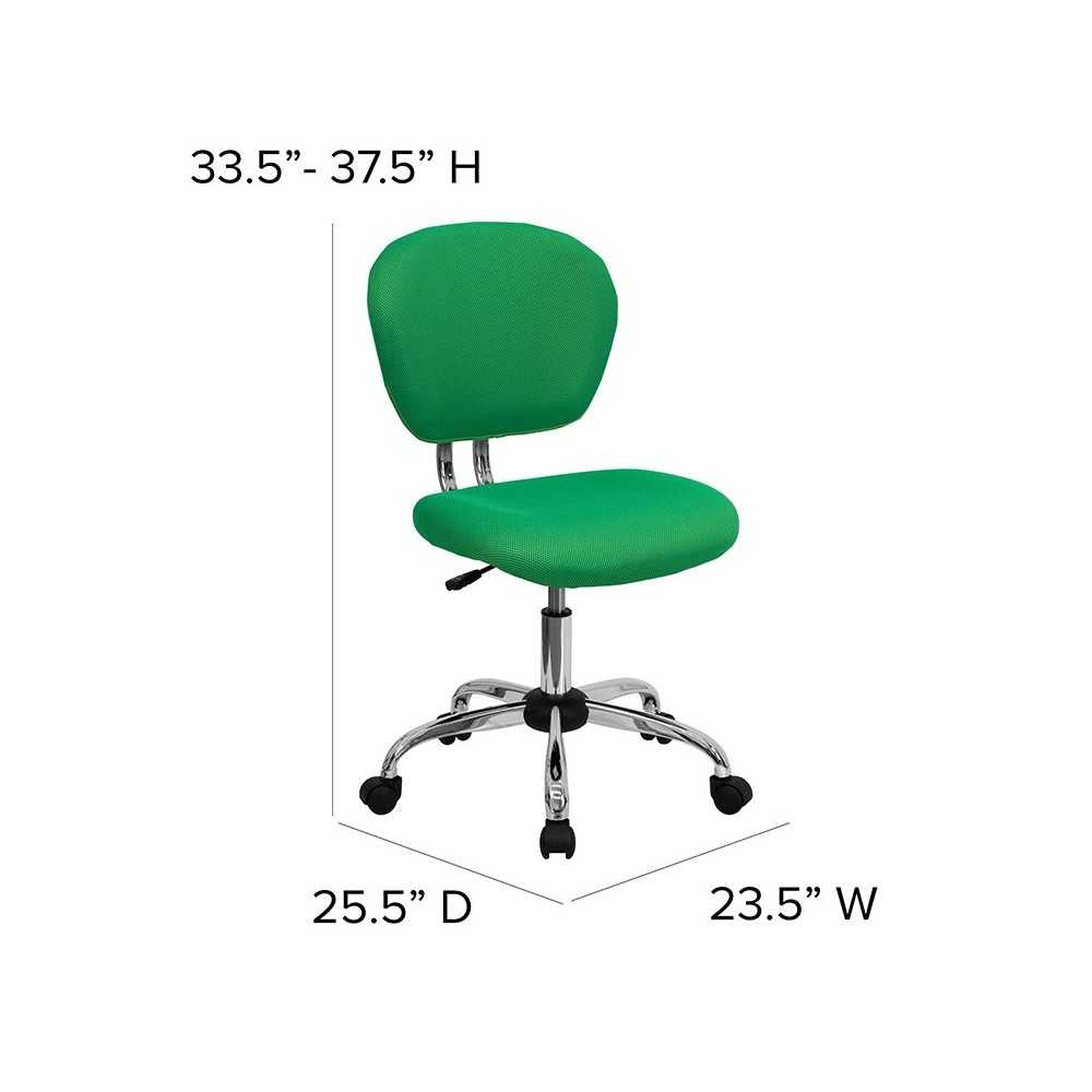Mid-Back Bright Green Mesh Padded Swivel Task Office Chair with Chrome Base