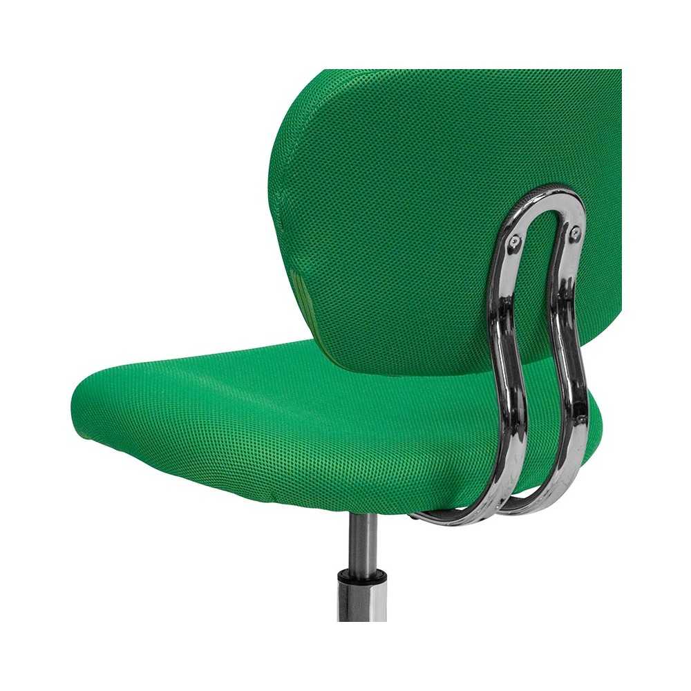 Mid-Back Bright Green Mesh Padded Swivel Task Office Chair with Chrome Base
