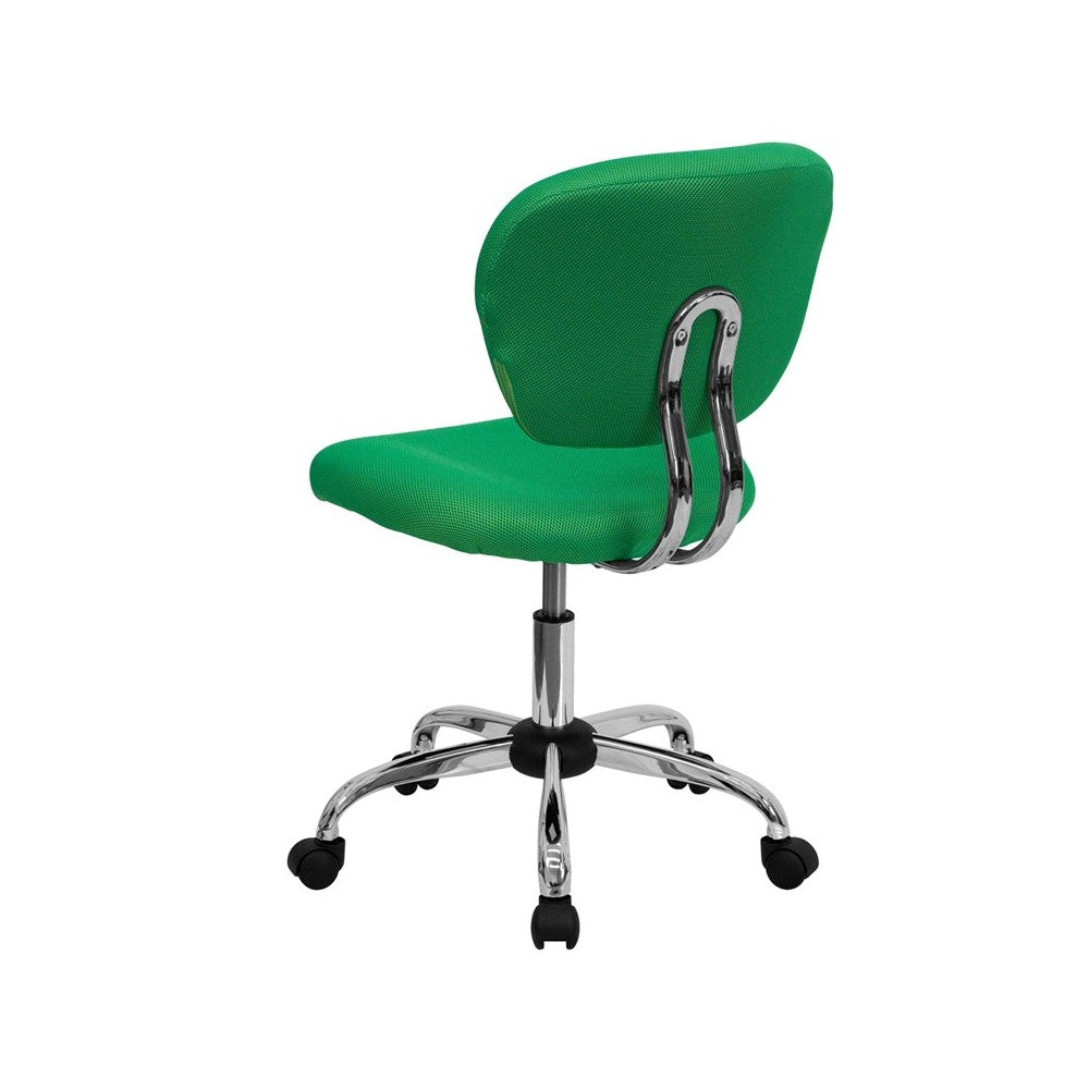 Mid-Back Bright Green Mesh Padded Swivel Task Office Chair with Chrome Base
