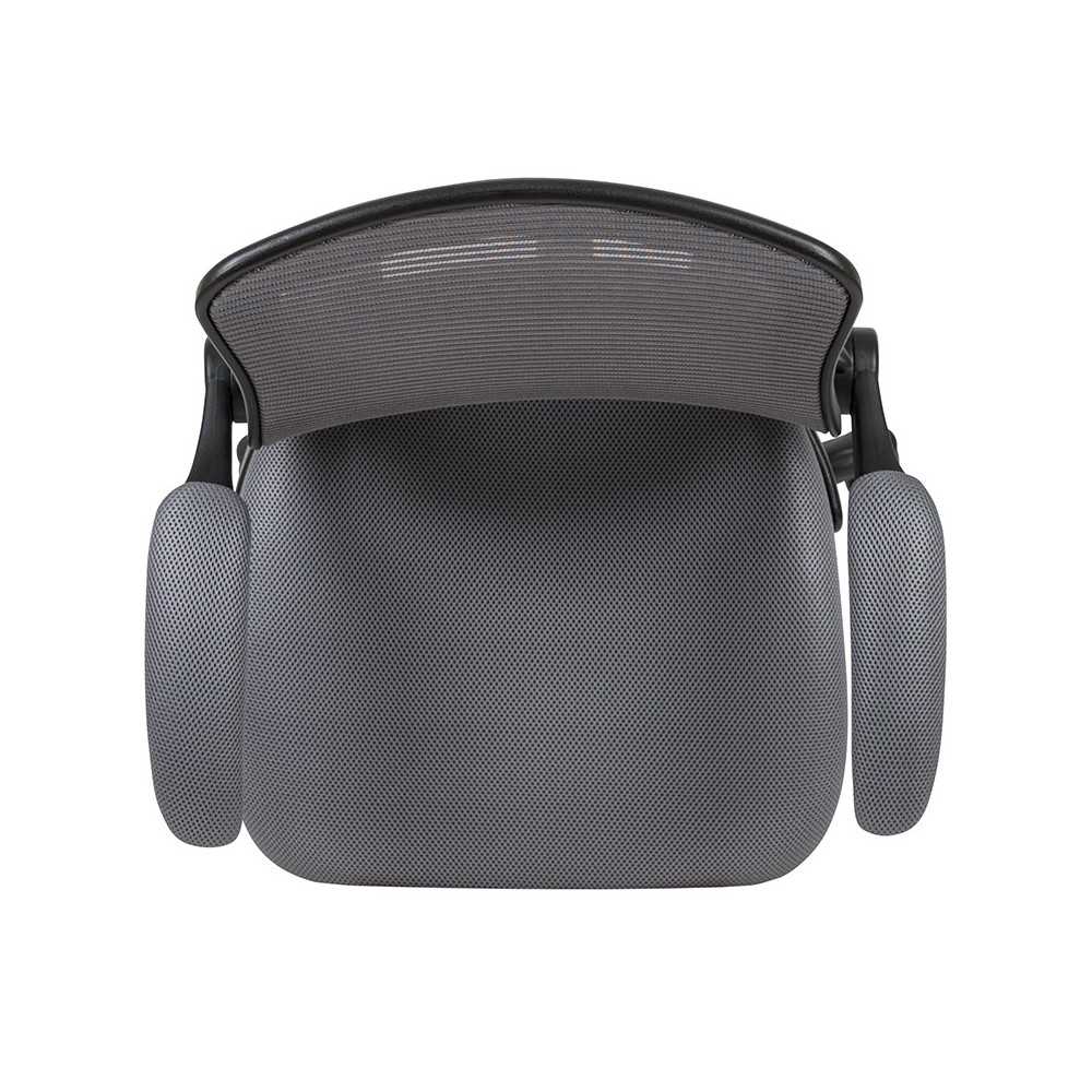 Mid-Back Dark Gray Mesh Ergonomic Drafting Chair with Adjustable Foot Ring and Flip-Up Arms