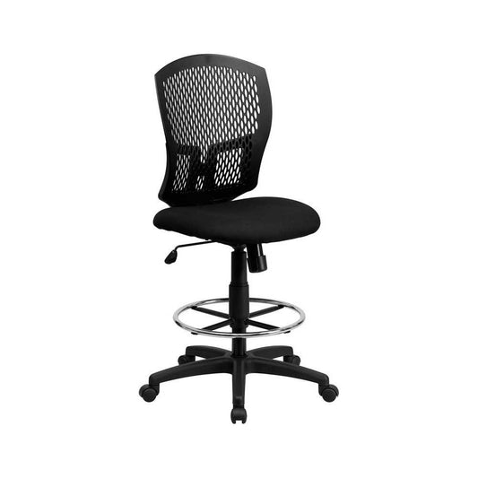 Mid-Back Designer Back Drafting Chair with Fabric Seat