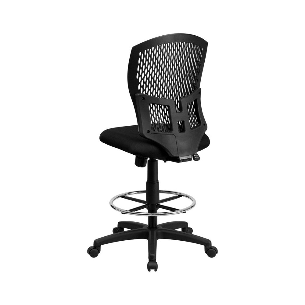 Mid-Back Designer Back Drafting Chair with Fabric Seat