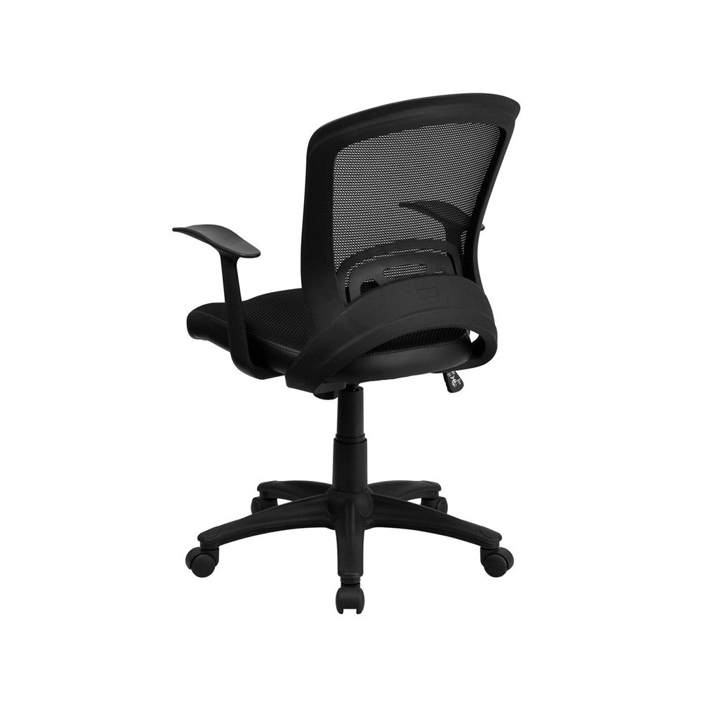 Mid-Back Designer Black Mesh Swivel Task Office Chair with Arms