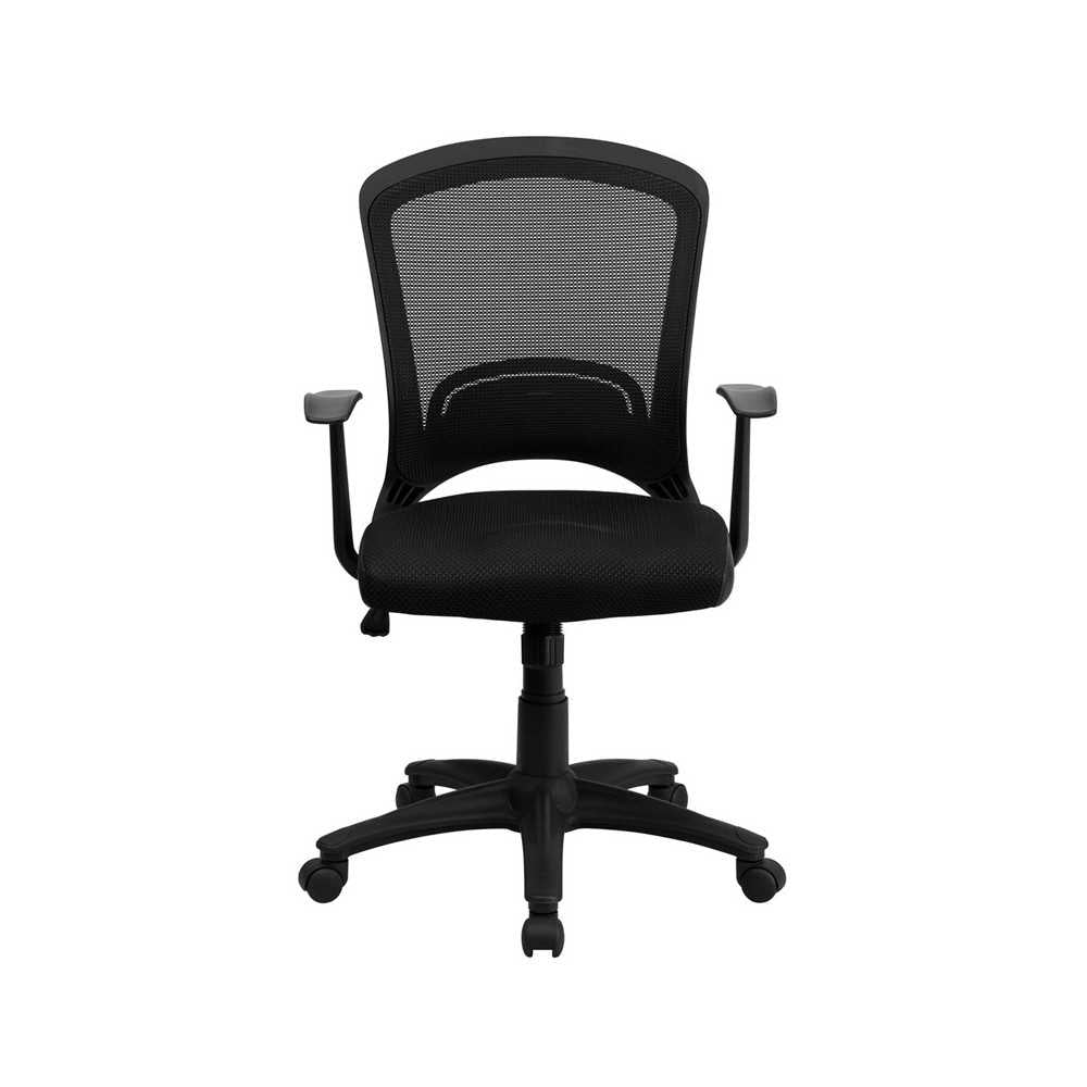 Mid-Back Designer Black Mesh Swivel Task Office Chair with Arms