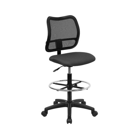Mid-Back Gray Mesh Drafting Chair