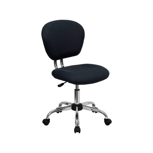 Mid-Back Gray Mesh Padded Swivel Task Office Chair with Chrome Base