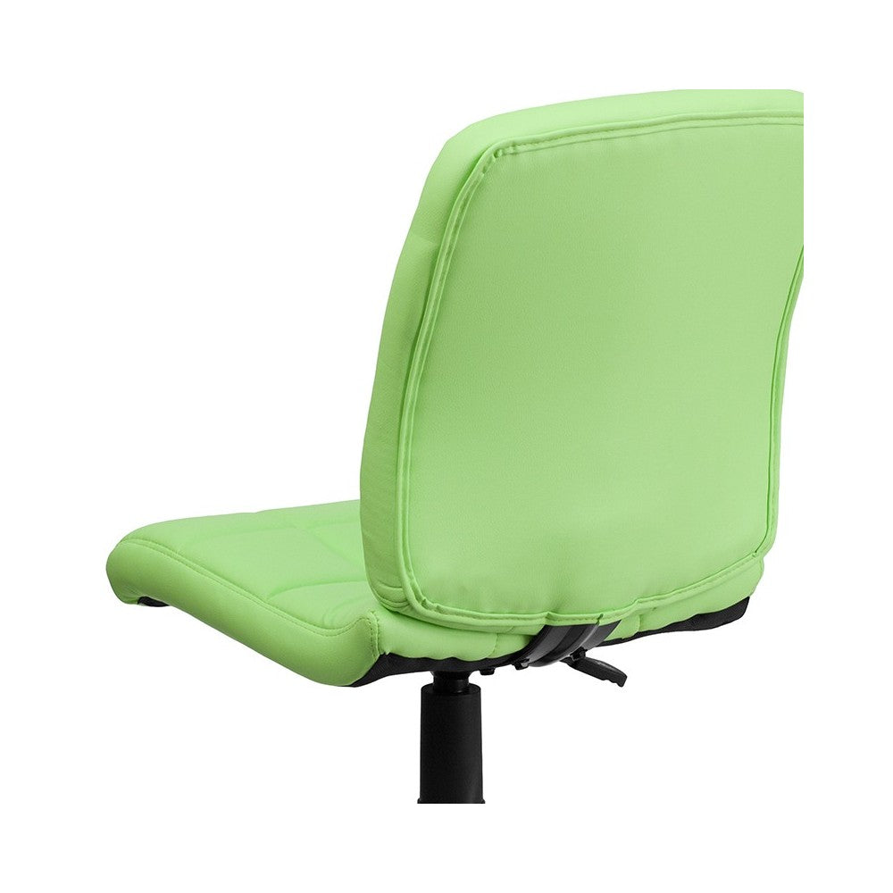 Mid-Back Green Quilted Vinyl Swivel Task Office Chair