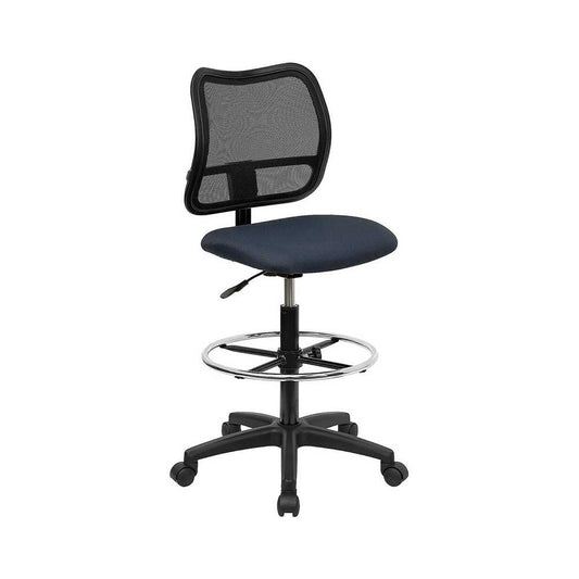 Mid-Back Navy Blue Mesh Drafting Chair