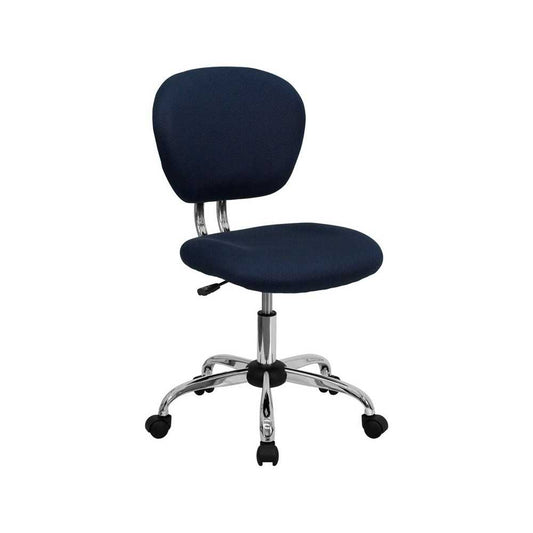 Mid-Back Navy Mesh Padded Swivel Task Office Chair with Chrome Base