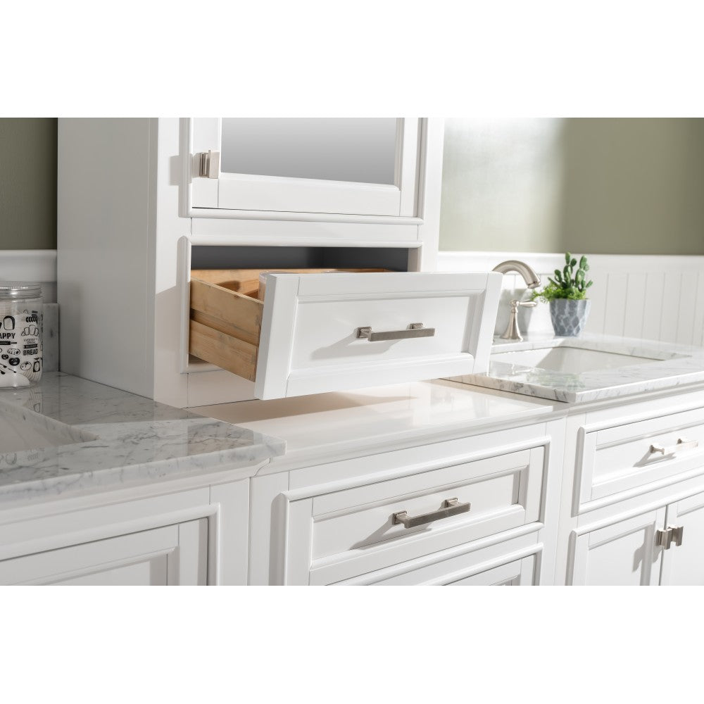 Milano 84" Double Sink Bathroom Vanity Modular Set in White