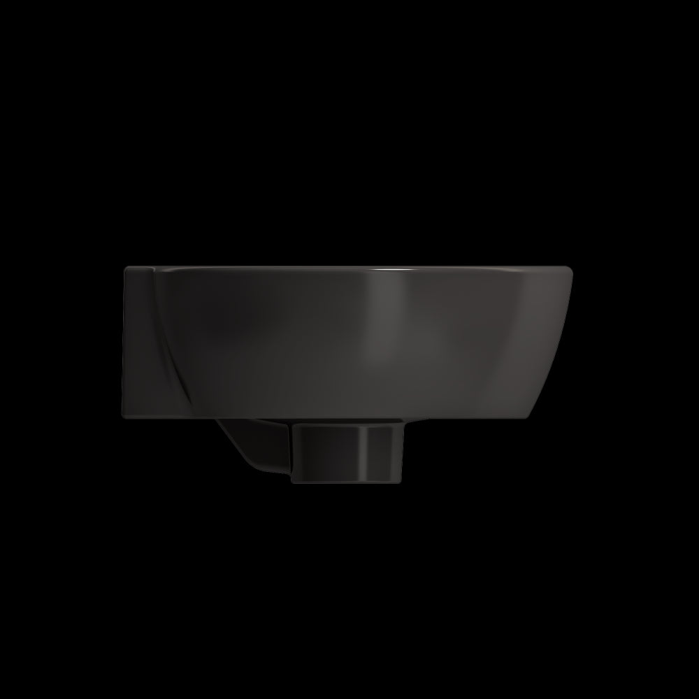 Milano Corner Sink Fireclay 12 in. 1-Hole with Overflow in Matte Black