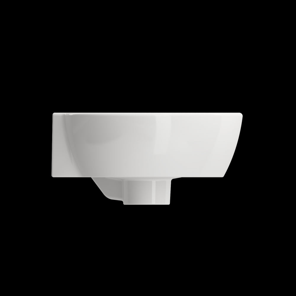 Milano Corner Sink Fireclay 12 in. 1-Hole with Overflow in White