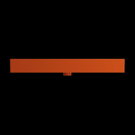 Milano Wall-Mounted Sink Fireclay 39.75 in. 1-Hole with Overflow in Orange