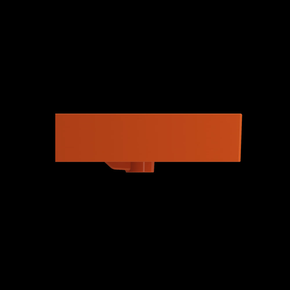 Milano Wall-Mounted Sink Fireclay 39.75 in. 1-Hole with Overflow in Orange