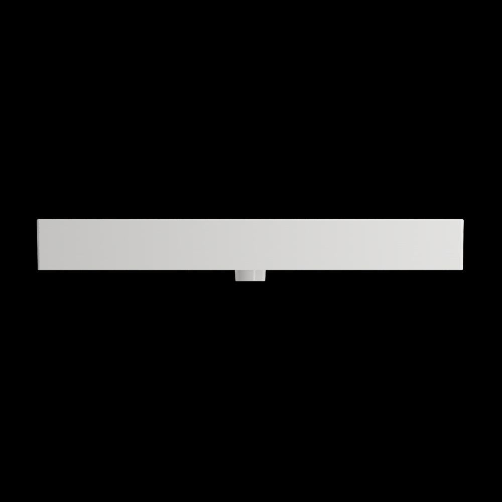 Milano Wall-Mounted Sink Fireclay 39.75 in. 3-Hole with Overflow in White