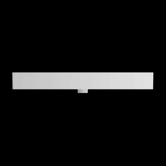 Milano Wall-Mounted Sink Fireclay 39.75 in. 3-Hole with Overflow in White