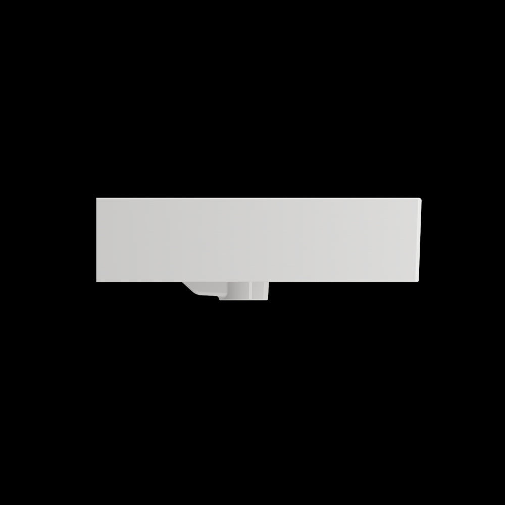 Milano Wall-Mounted Sink Fireclay 39.75 in. 3-Hole with Overflow in White