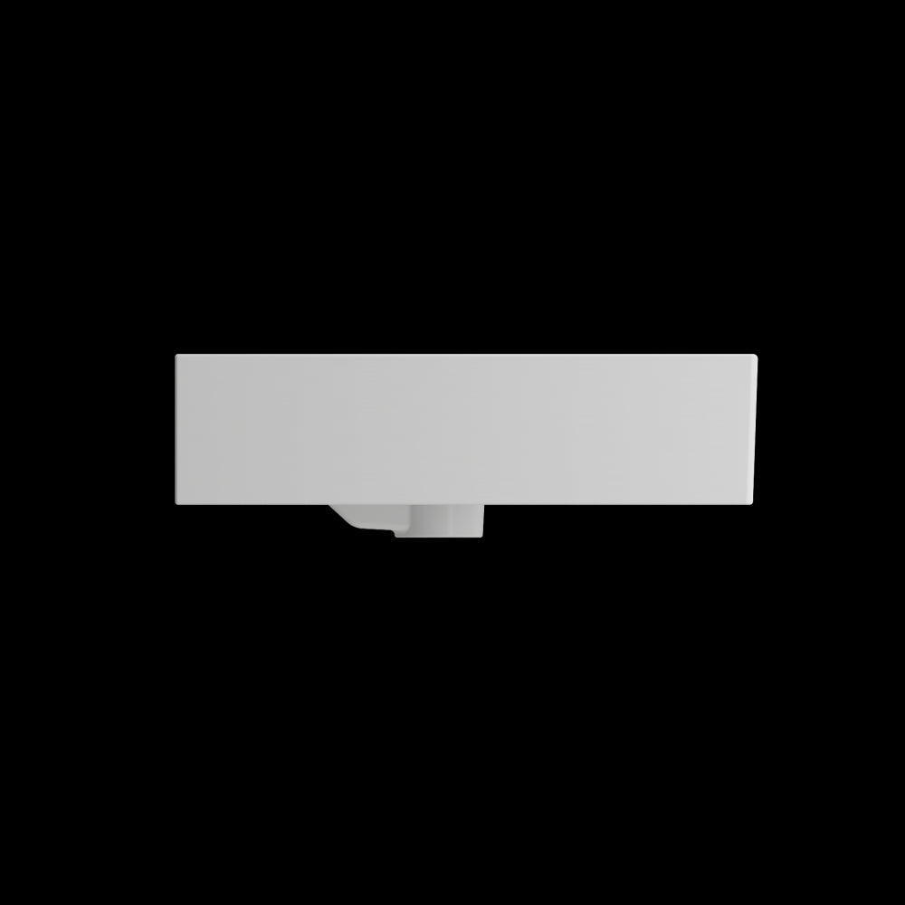 Milano Wall-Mounted Sink Fireclay 47.75 in. 1-Hole with Overflow in Matte White