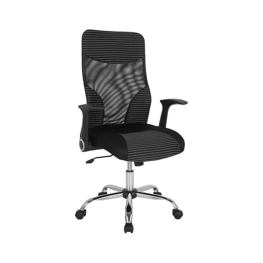 Milford High Back Ergonomic Office Chair with Contemporary Mesh Design in Black and White