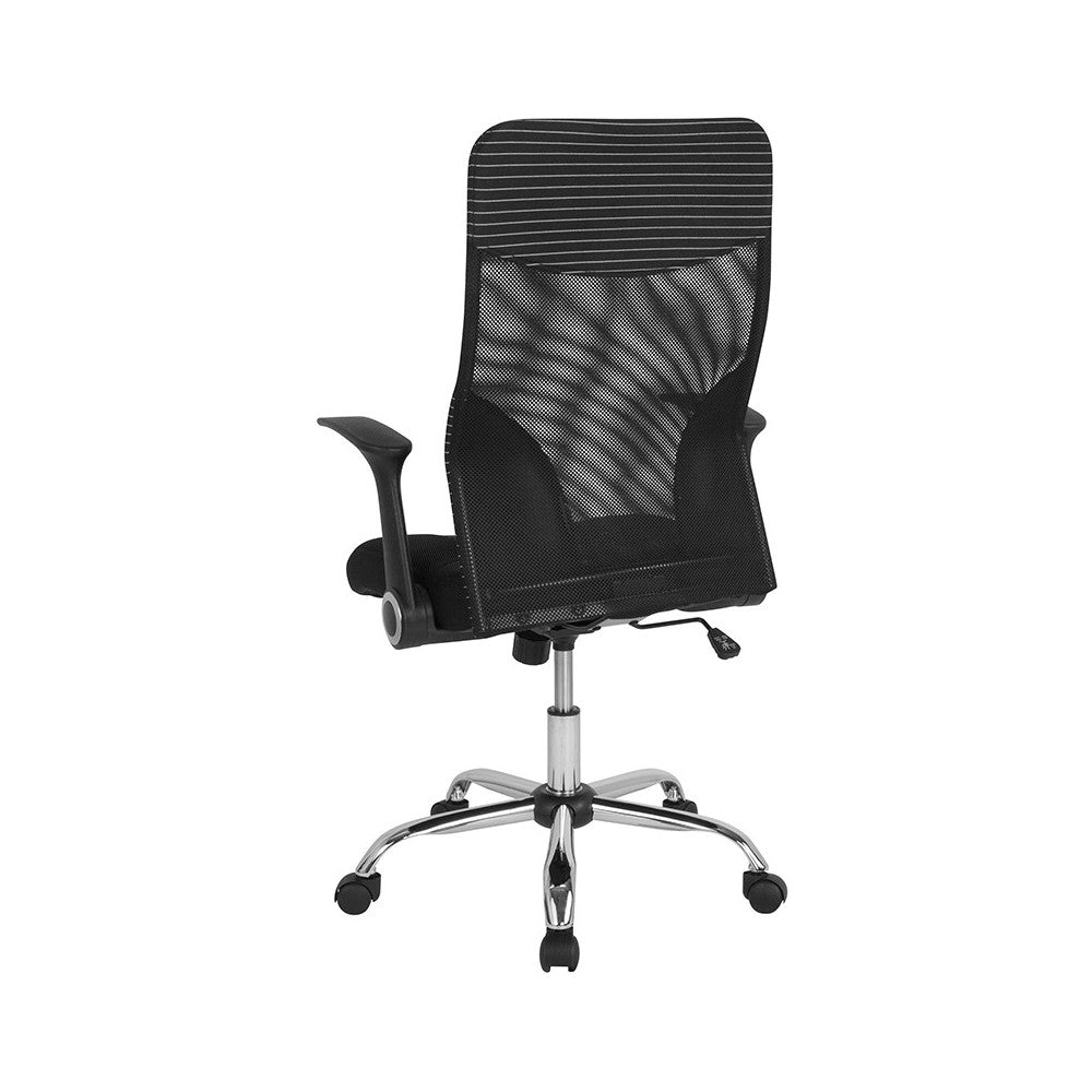 Milford High Back Ergonomic Office Chair with Contemporary Mesh Design in Black and White