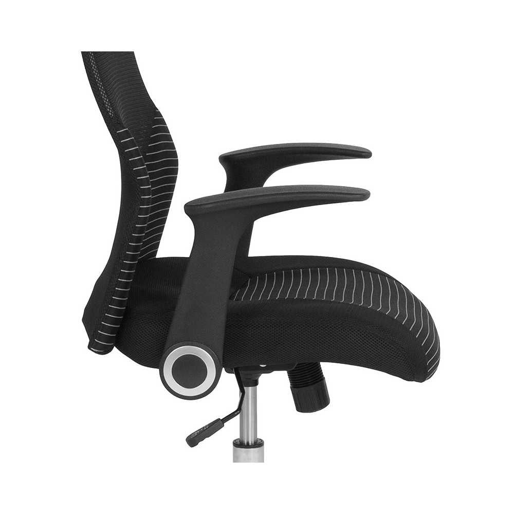 Milford High Back Ergonomic Office Chair with Contemporary Mesh Design in Black and White