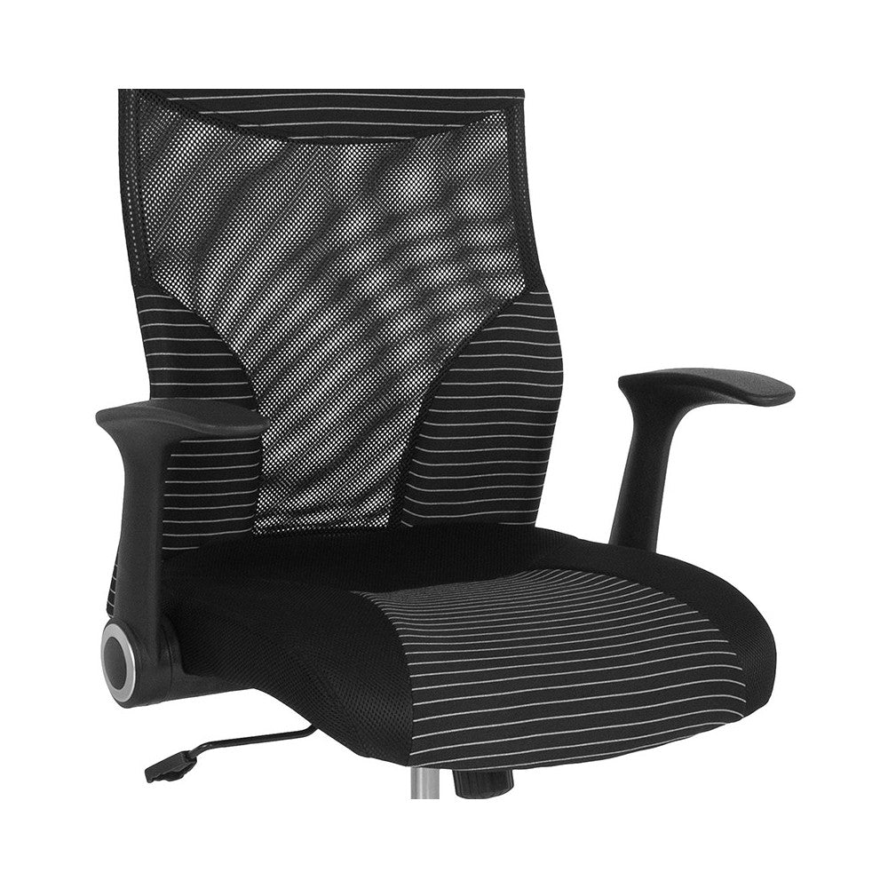 Milford High Back Ergonomic Office Chair with Contemporary Mesh Design in Black and White