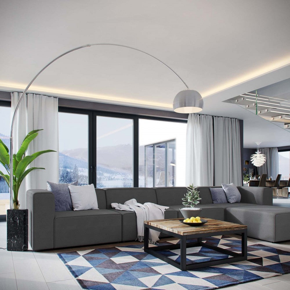 Mingle 5 Piece Upholstered Fabric Sectional Sofa Set, Gray, EEI-2833-GRY